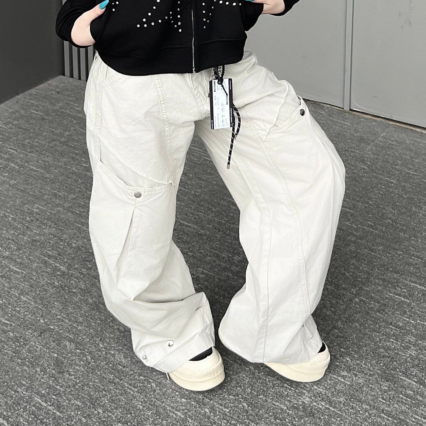 Panel Rivet Wide Leg Pants WN24162