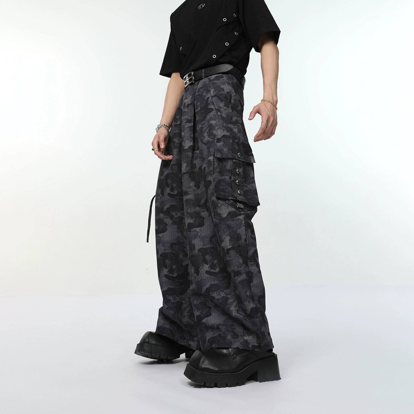 Camouflage Wide Leg Workwear Pants WN7320