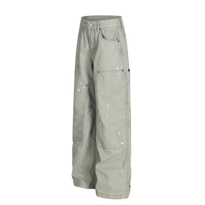 Paint Splatter Panel Wide Leg Pants WN26143