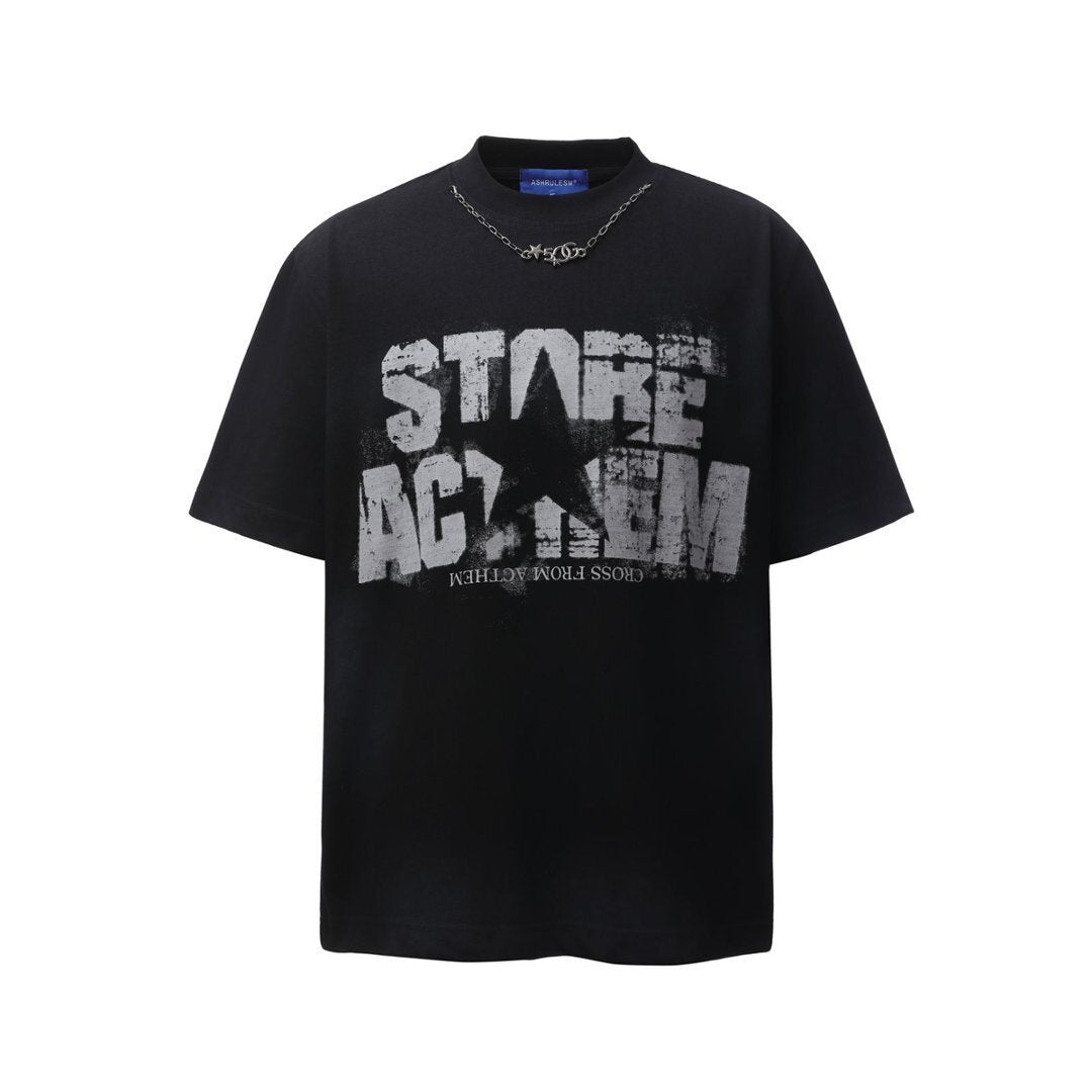 Heavyweight Dirty-Dye Print Oversize Short Sleeve T-Shirt WN25725