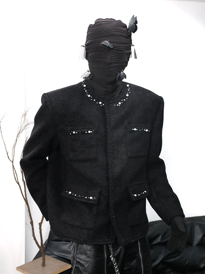 Pearl Beads Accent Design Jacket WN18692