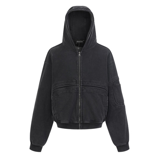 Heavyweight Wash Damage Zipper Hoodie WN25592