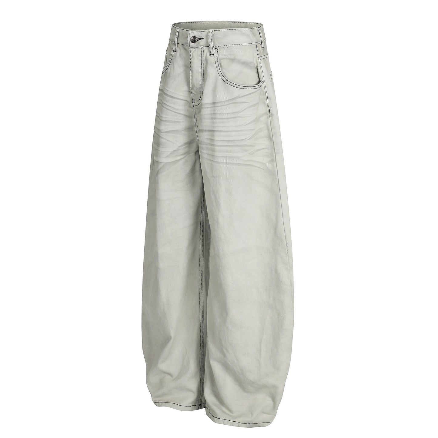 Washed Wide Leg Denim Jeans WN25437