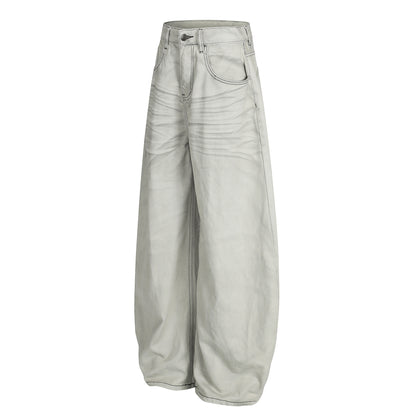 Washed Wide Leg Denim Jeans WN25437