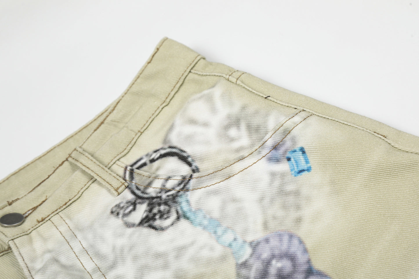 Floral Print Cropped Denim Half Jeans WN25465