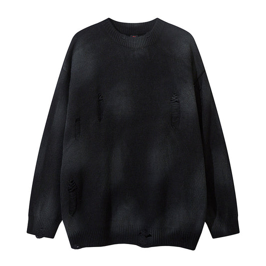 Spray Paint Damage Oversize Knit Sweater WN11431