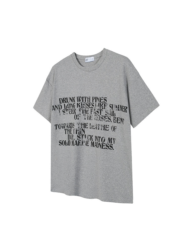 Letter Print Cropped Cotton Short Sleeve T-Shirt WN27087