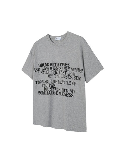 Letter Print Cropped Cotton Short Sleeve T-Shirt WN27087
