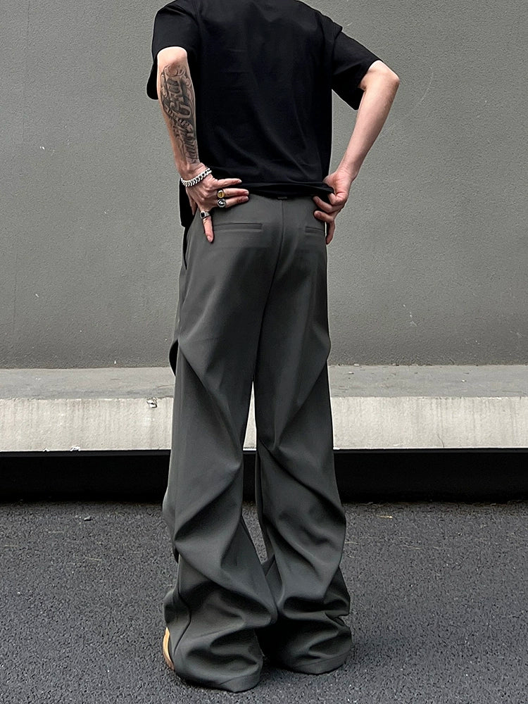 Wrinkle Draping Flare Trousers WN19456