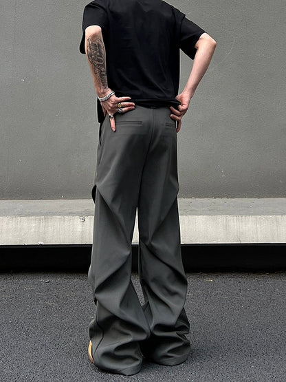 Wrinkle Draping Flare Trousers WN19456