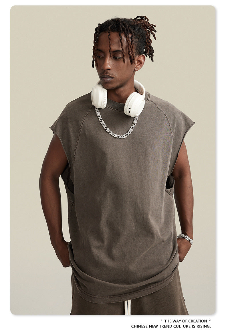 Washed Oversize Tank Top T-shirt WN6447