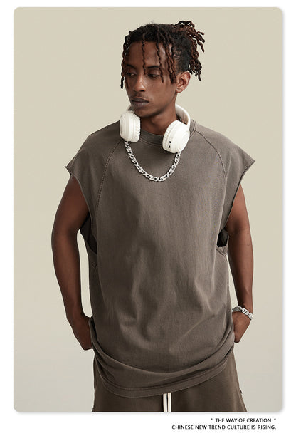 Washed Oversize Tank Top T-shirt WN6447