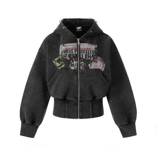 Gothic Oversize Zipper Hoodie WN27799