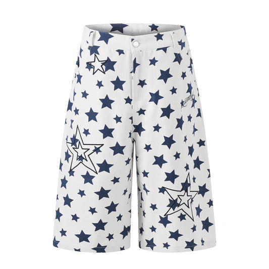 Star Print Denim Half Jeans WN25801
