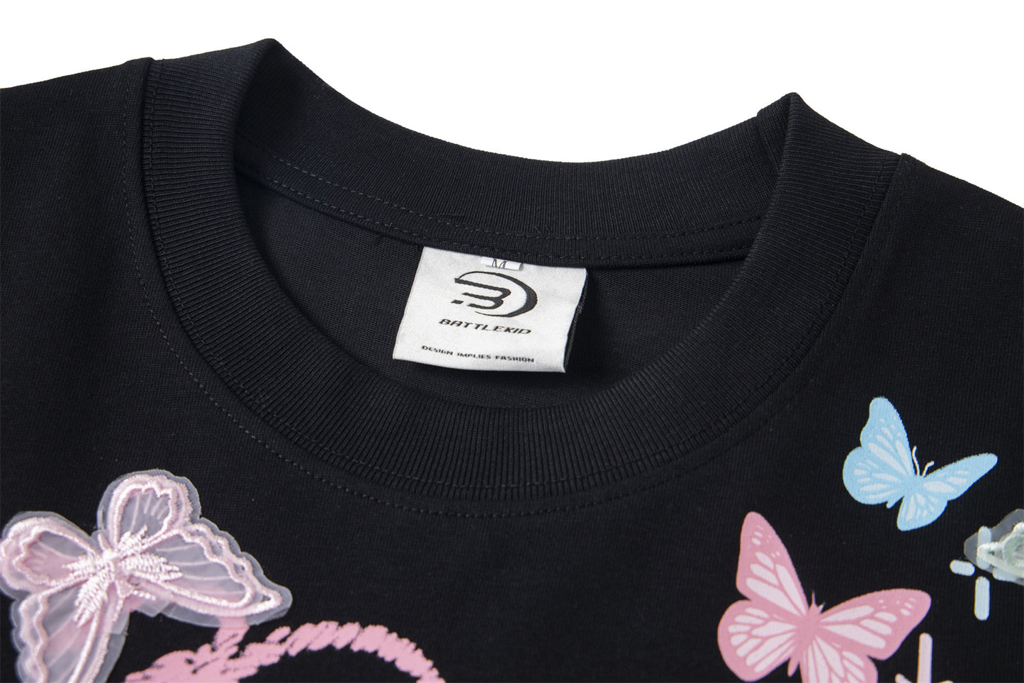 Butterfly Letter Print Oversize Short Sleeve T-Shirt WN26896