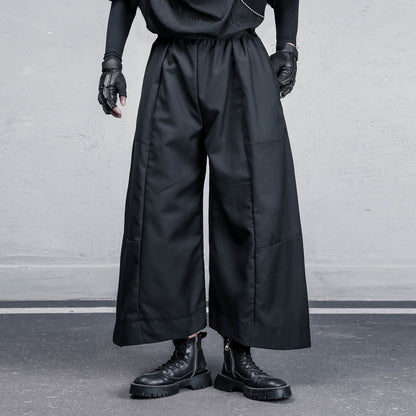 Curved Hem A-Line Wide Leg Pants WN22538