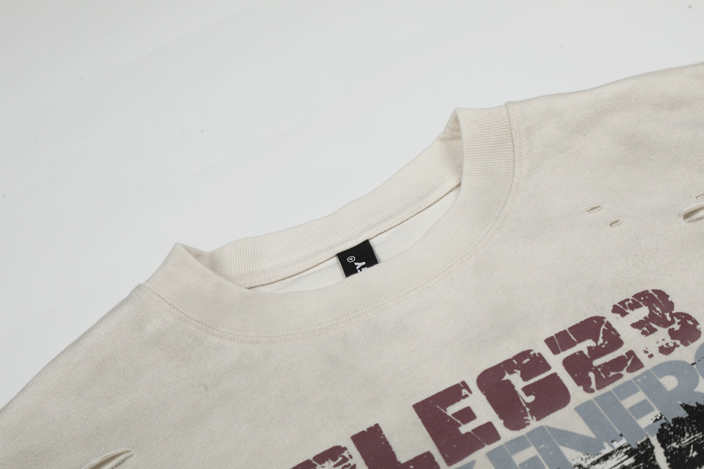 Graphic Print Dirty Dye Damage Short Sleeve T-Shirt WN25586
