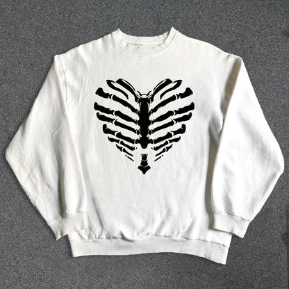 Skeleton Print Oversize Sweatshirt WN15789