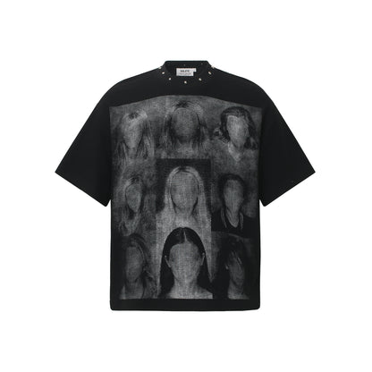 Portrait Studs Detail Short Sleeve T-Shirt WN25424