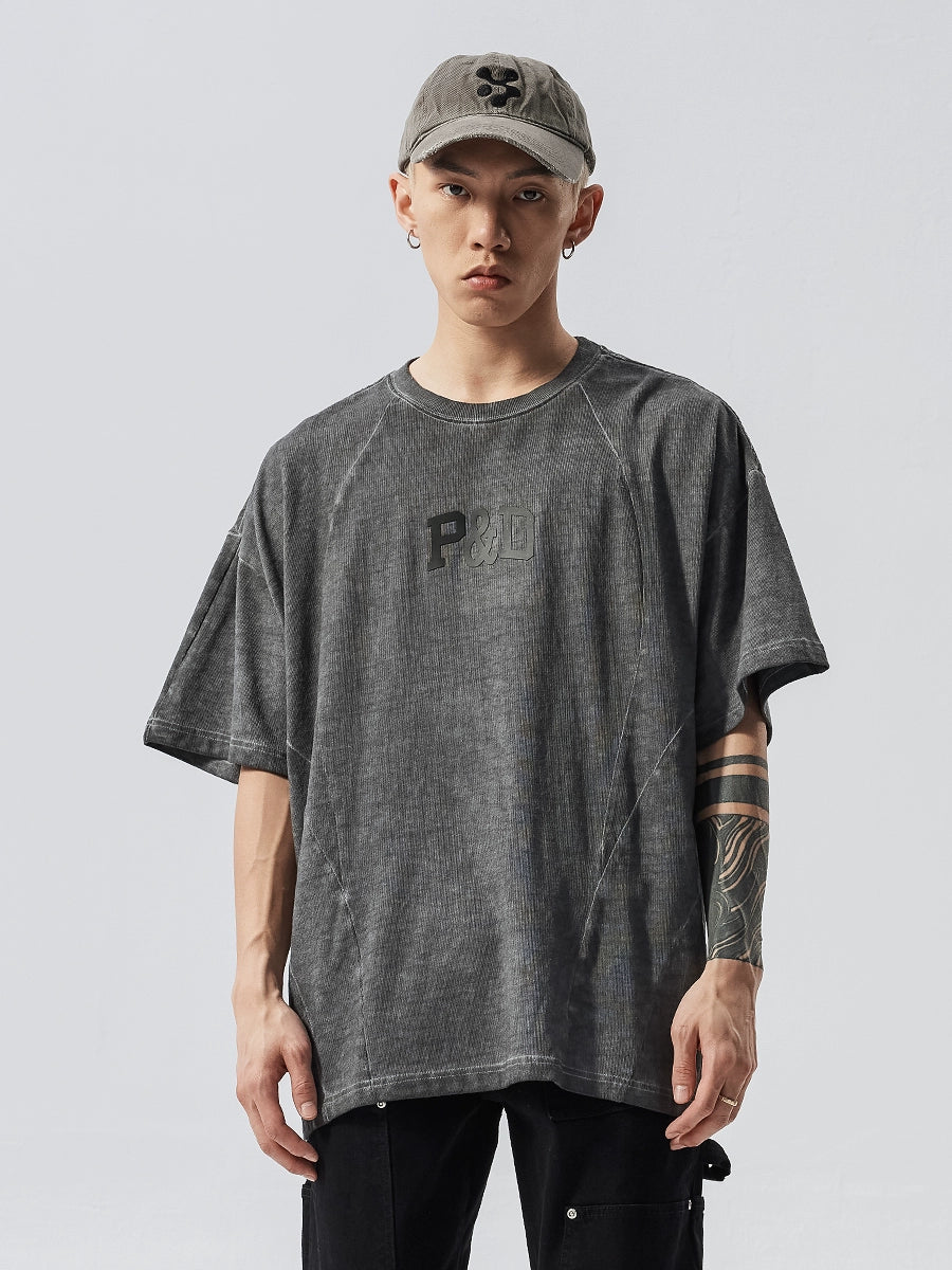 Logo Print Washed Oversize Short Sleeve T-Shirt WN17608