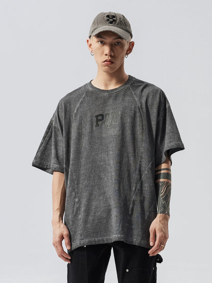 Logo Print Washed Oversize Short Sleeve T-Shirt WN17608
