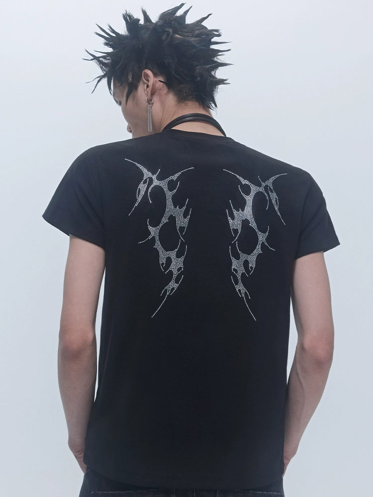 Rhinestone Design Short Sleeve T-Shirt WN18044