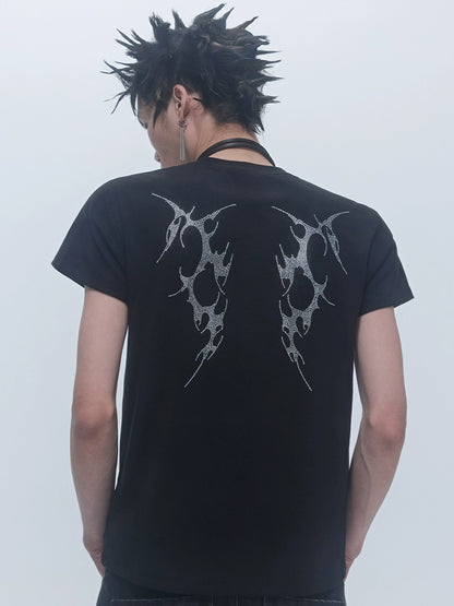 Rhinestone Design Short Sleeve T-Shirt WN18044