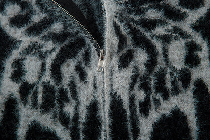 Colorblock Butterfly High-Neck Oversize Knit Cardigan WN11392