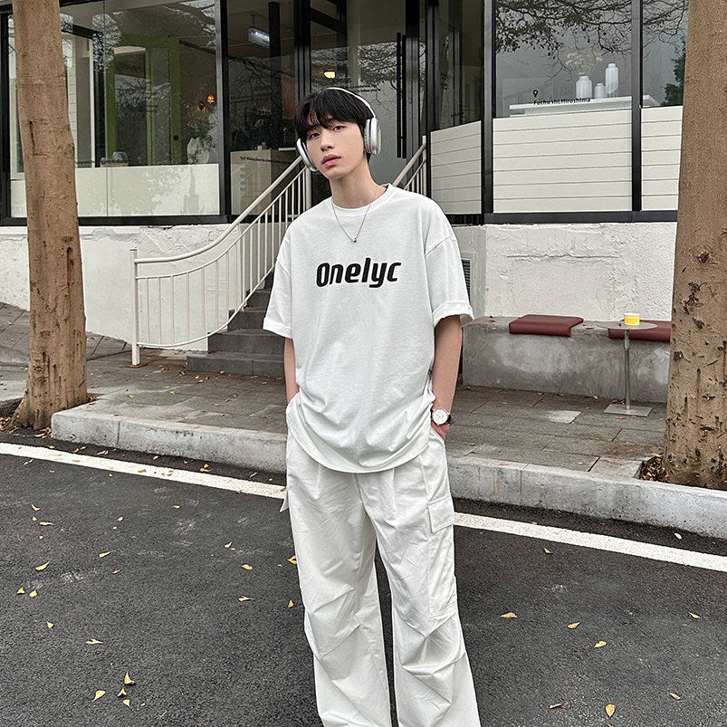 Letter Print Short Sleeve T-Shirt WN24974