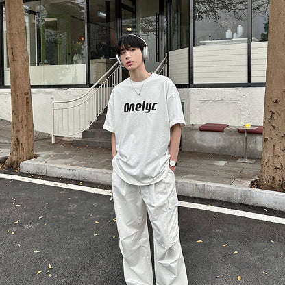 Letter Print Short Sleeve T-Shirt WN24974