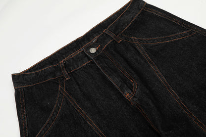 Raw Deconstruction Curved Denim Jeans WN25992