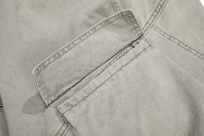 Multi-Pocket Deconstruction Curved Wide Leg Denim Jeans WN25858