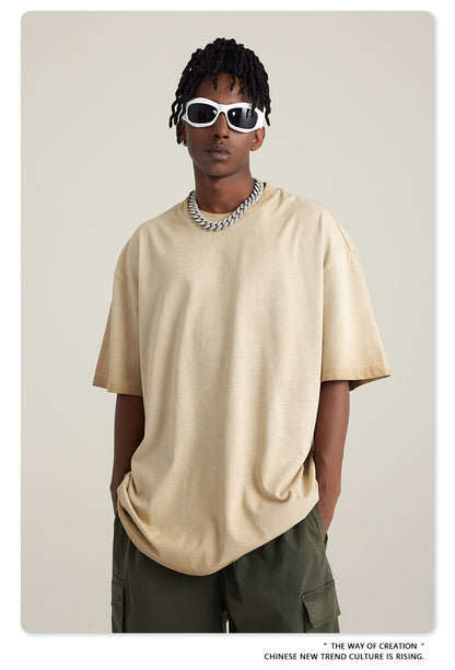 Washed Gradient Pure Cotton Sleeveless T-Shirt WN6075