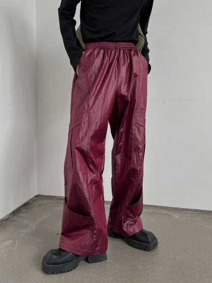 Wide-Leg Straight Cargo Sporty Pants WN10797