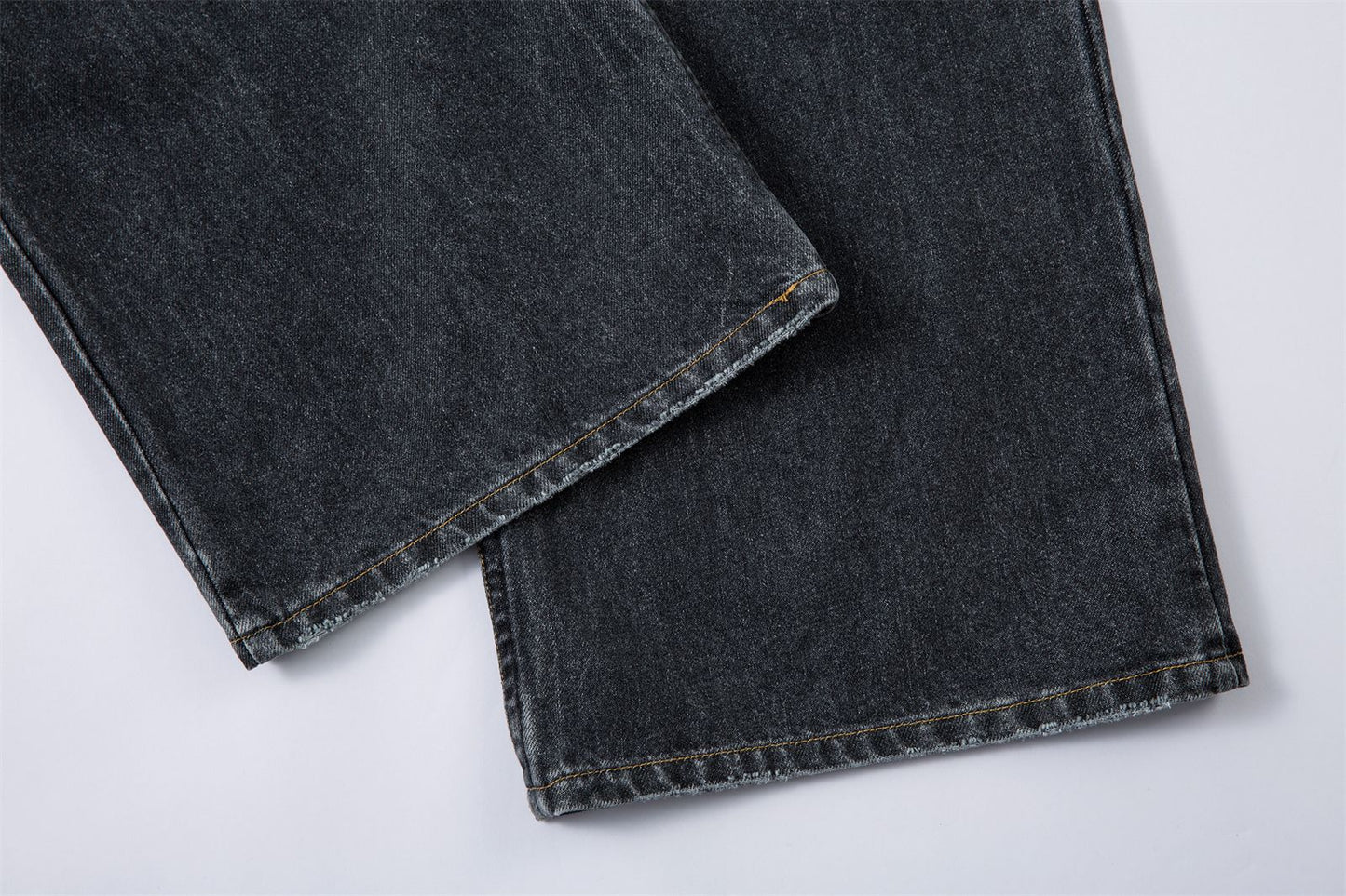 Washed Gradient Wide-Leg Straight Denim Jeans WN16211