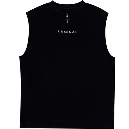 Oversize Shoulder Pad Sleeveless T-shirt WN6935