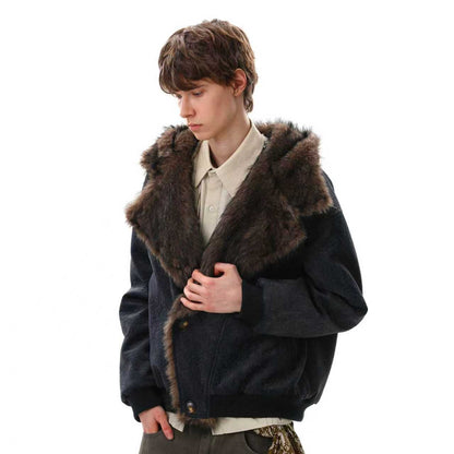 Deconstruction Fleece Lining Hooded Oversize Puffer Jacket WN27922