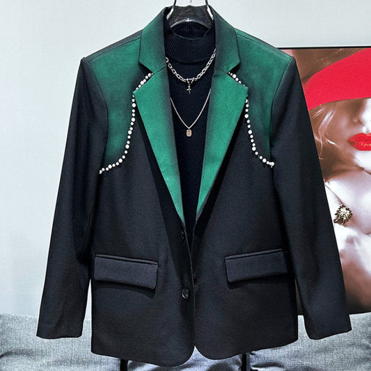 Gradient Pearl Tailored Jacket & Straight Trousers Setup WN23969