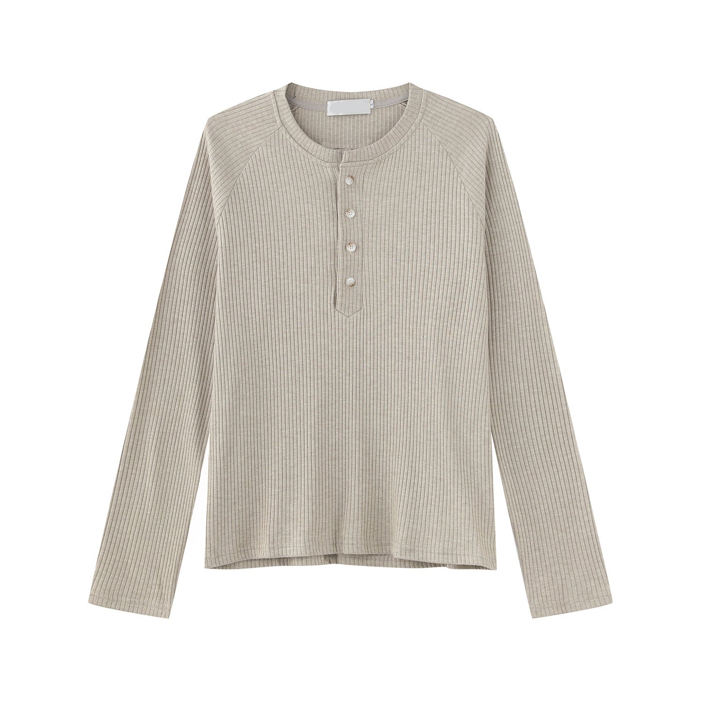 Rib Button Long Sleeve T-Shirt WN24952
