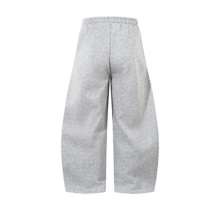 Sporty Curved Pleats Wide Leg Sweatpants WN25695