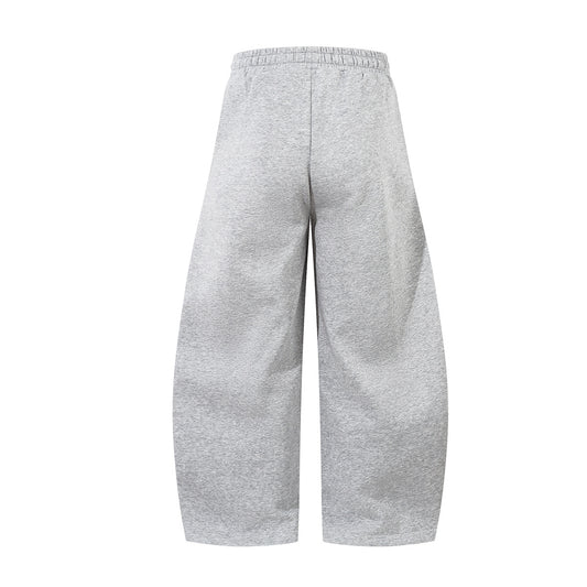 Sporty Curved Pleats Wide Leg Sweatpants WN25695
