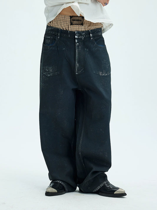 Washed Wide Leg Denim Jeans WN9077