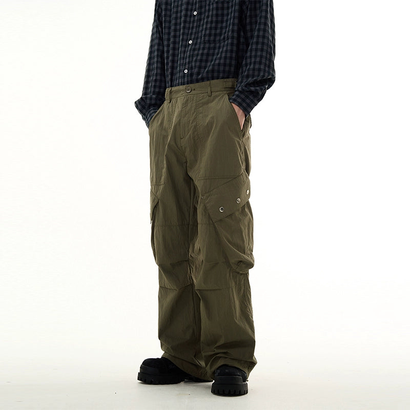 Multi Pocket Wide-Leg Cargo Straight Pants WN7650