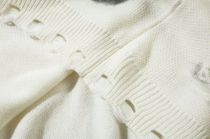 Chain Jacquard Spray Paint Knit Sweater WN11439