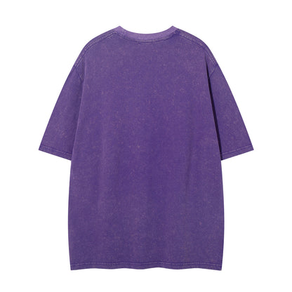 Washed Skeleton Letter Short Sleeve T-Shirt WN26757