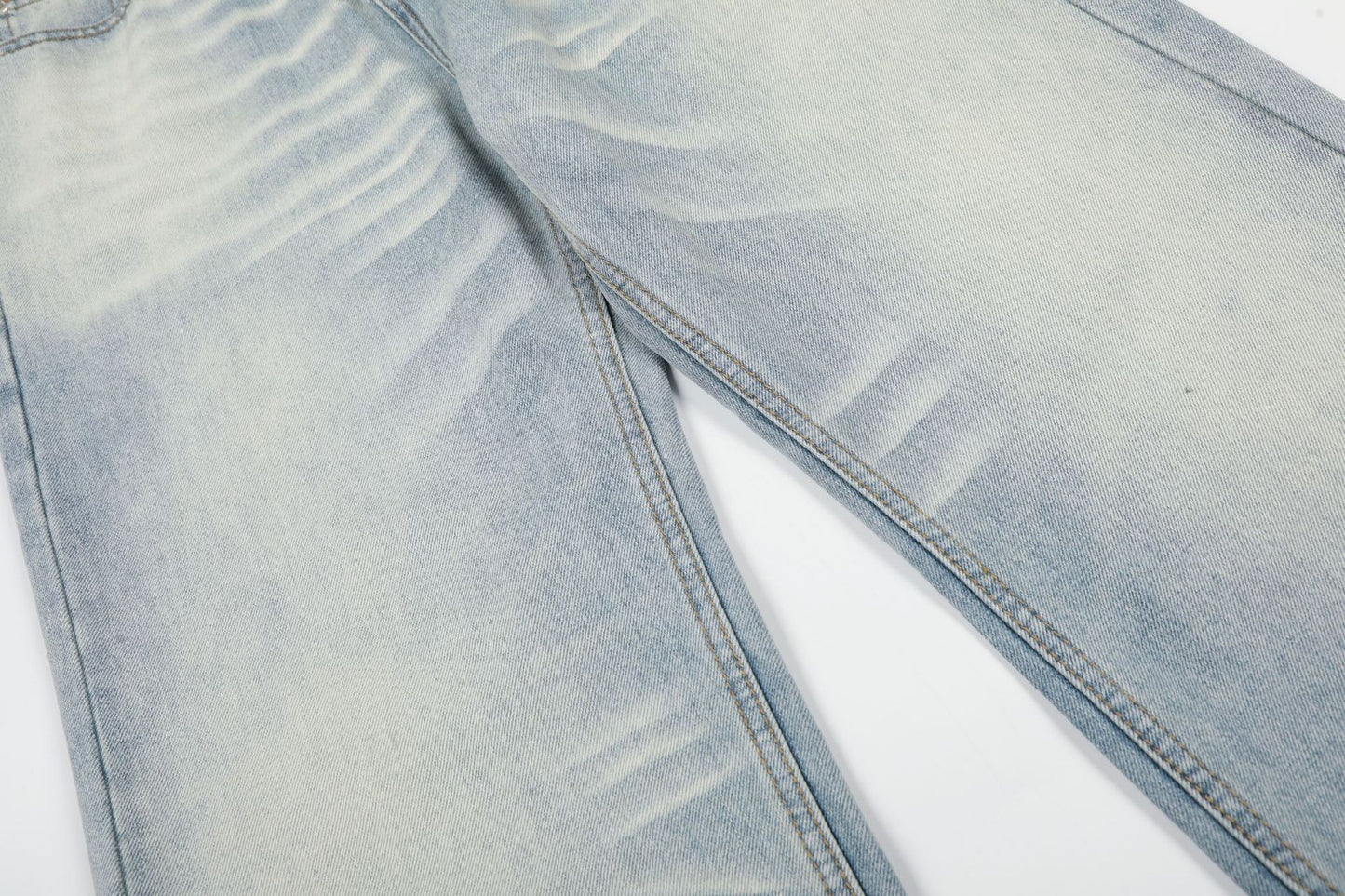 Washed Whisker Wide Leg Denim Jeans WN26092