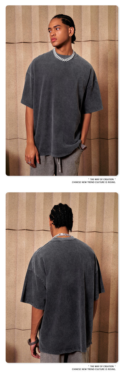 Washed Oversize Short-sleeve T-shirt WN6454