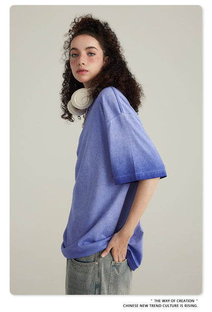 Washed Gradient Pure Cotton Sleeveless T-Shirt WN6075