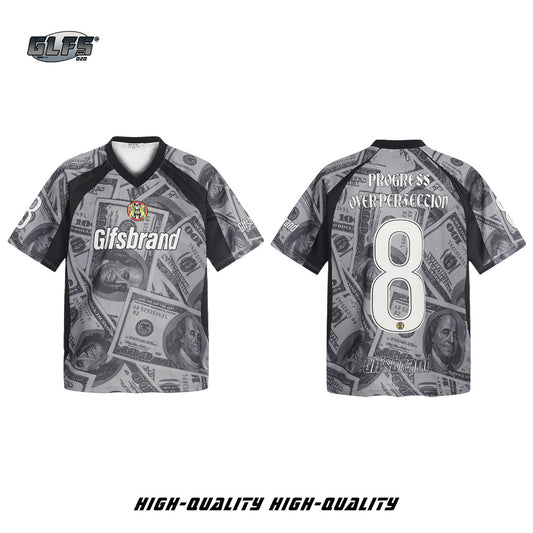 Sporty Graphic Print V-Neck Short Sleeve T-Shirt WN26450