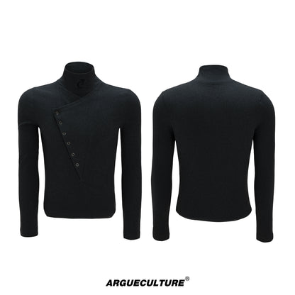 High-Neck Splice Thermal Long Sleeve T-Shirt WN22597